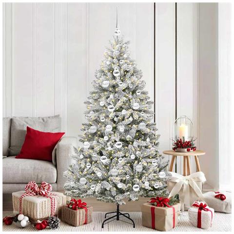 Albero di Natale artificiale con 300 LED Verde e Bianco 180 cm - Foto 2