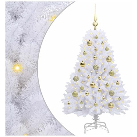 Albero di Natale Artificiale con Rami Pieghevoli Bianco 120 cm - Foto 1