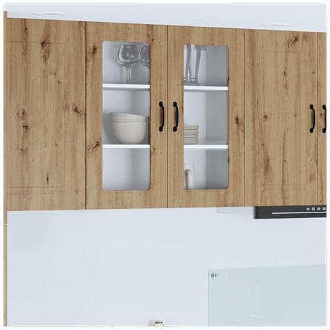 Pensile cucina con porta Rovere artigianale 80 x 31 x 80 cm - Foto 2