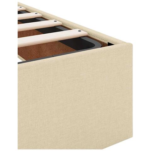 Struttura del letto con materasso Crema 80 x 200 cm Tessuto - Foto 9