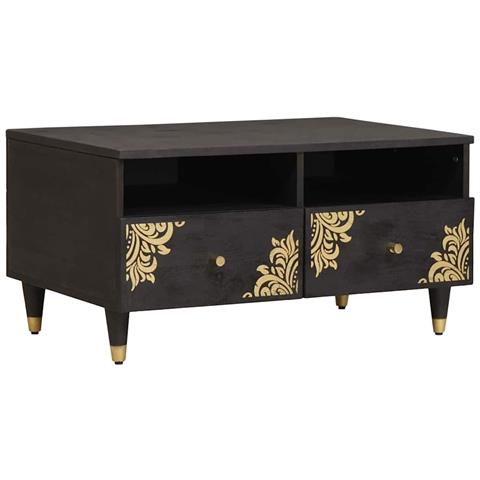 Tavolino da salotto con cassetto Nero 80 x 54 x 40 cm - Foto 1