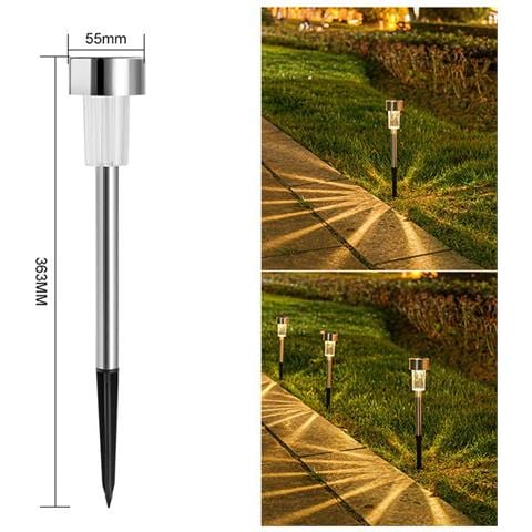 Luci Solari Da Giardino In Acciaio Inossidabile - Led Bianco Caldo 5,5 Cm (confezione Da 10) - Foto 2