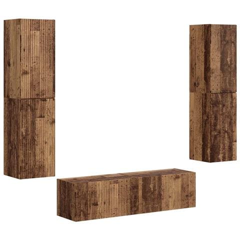 Set mobile TV 6 pcs Legno vecchio Legno multistrato - Foto 1