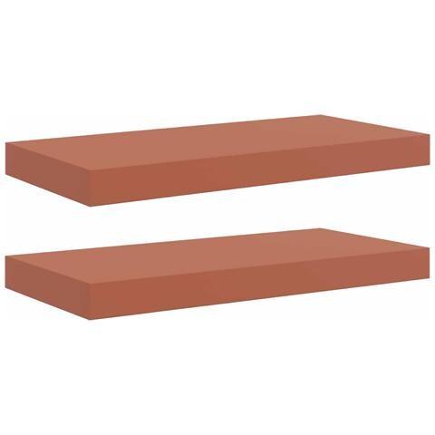 Scaffale da parete 2 pcs Rosso 50 x 23 x 4 cm Legno multistrato - Foto 1