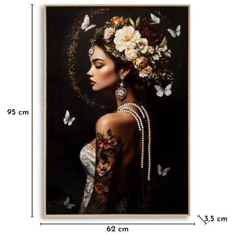Stampa Su Tela Con Cornice Donna 7-multicolore-tessuto-62x3,5x92 Cm - Foto 6