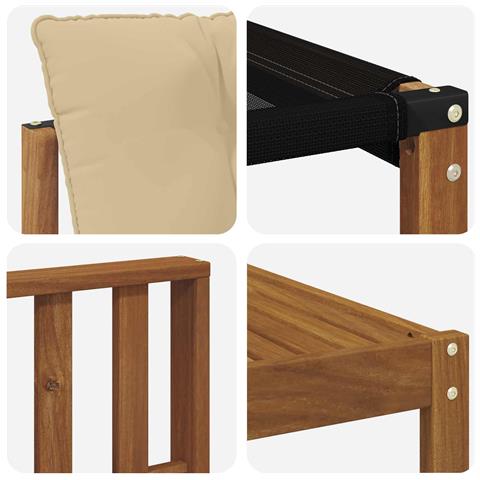 Set di divani da esterno con cuscino 6 pcs Naturale e Beige - Foto 9