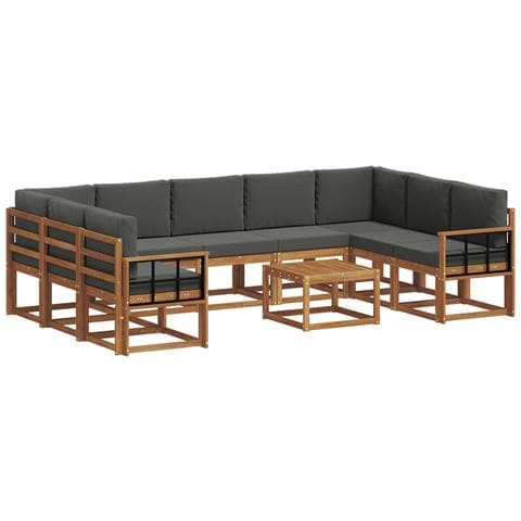 Set di divani da esterno 10 pcs Naturale e Antracite - Foto 1