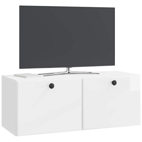Mobile Porta TV da Muro 78,5 x 31 x 30 cm Bianco Lucido - Foto 2