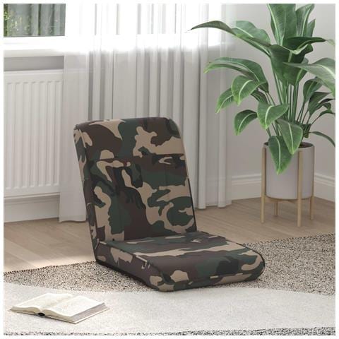 Sedia a pavimento regolabile Verde militare Tessuto - Foto 2