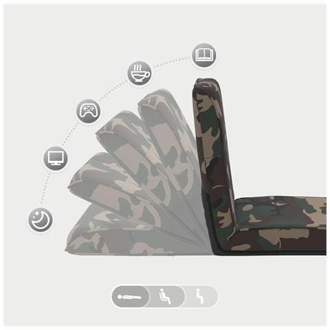 Sedia a pavimento regolabile Verde militare Tessuto - Foto 9