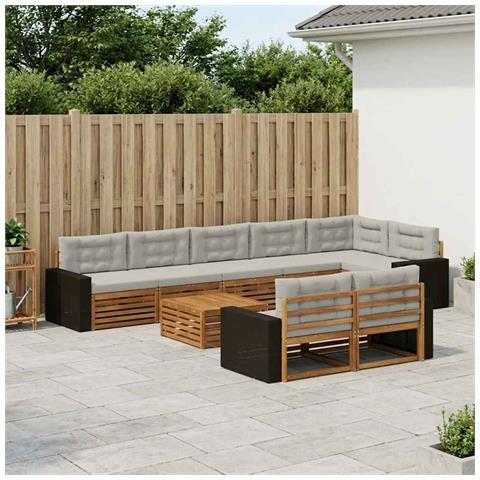 Set di divani da esterno con cuscino 9 pcs - Foto 2