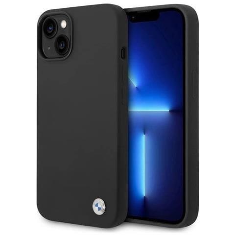 Custodia Bmw Bmhcp14ssilbk Per Iphone 14 6,1 Nero /nero Silicone Logo Metallico - Foto 1