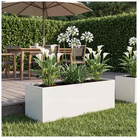Vaso da giardino Bianco 60 x 20 x 20 cm - Foto 2
