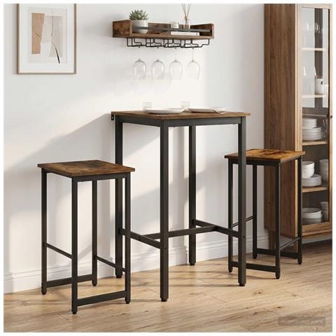 Sgabello da bar 2 pz Rovere Fumo 40 x 32 x 64 cm - Foto 2