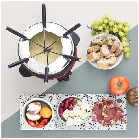 Set per fonduta elettrica ALP1800 2L, 6 forchette, per formaggio, Bourguignonne, cioccolato. Ciotola antiaderente, coperchio antischizzo - Foto 2