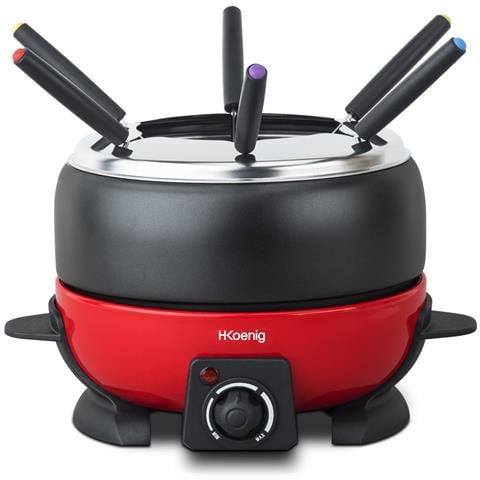 Set per fonduta elettrica ALP1800 2L, 6 forchette, per formaggio, Bourguignonne, cioccolato. Ciotola antiaderente, coperchio antischizzo - Foto 1