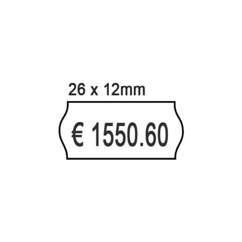 pack 10 rotoli 1000 etich. 26x12mm onda bianco remov. printex - Foto 1