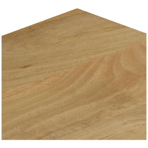 Tavolino Da Caffè 110x50x35cm Legno Massello Di Mango E Acciaio - Foto 2