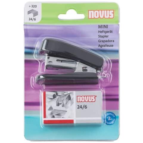 Set Cucitrice Mini + Punti 24/6 Max 12 Ff Nero H101031 - Foto 1