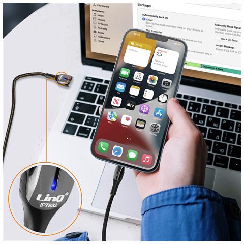 Cavo Iphone Lightning 1,2m 5a 20w Ricarica Rapida Indicatore Luminoso - Foto 10