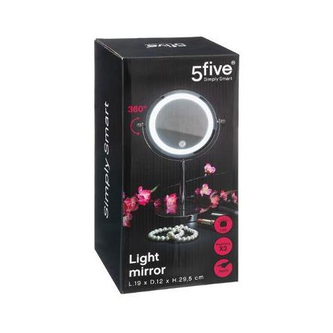 Specchio Cosmetico A Led Illuminato, Rotondo, Su Base Metallica - Foto 3