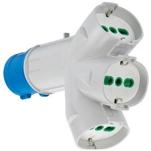 Adattatore Triplo Spina Blu16a Bip+schuko X3 Fme 2p+t 16a Ip44 - Foto 1