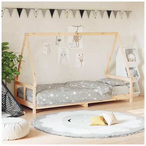 Giroletto per Bambini 80x200 cm in Legno Massello di Pino - Foto 1
