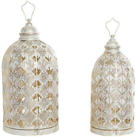 Gabbia Dkd Home Decor 27,5 X 27,5 X 52 Cm Finitura Invecchiata Dorato Metallo Bianco Giardino - Foto 1