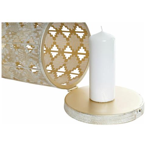 Gabbia Dkd Home Decor 27,5 X 27,5 X 52 Cm Finitura Invecchiata Dorato Metallo Bianco Giardino - Foto 2