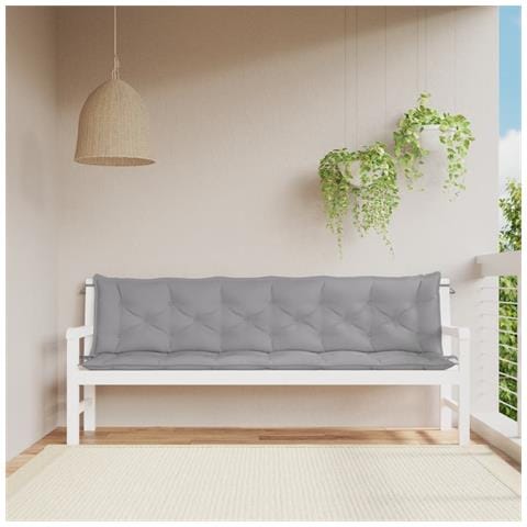 Cuscini Per Panca 2 Pz Grigi 200x50x7 Cm In Tessuto Oxford - Foto 1