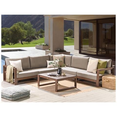 Set Da Giardino Modulare 5 Posti Legno Scuro Timor Ii - Foto 1