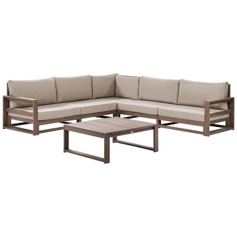 Set Da Giardino Modulare 5 Posti Legno Scuro Timor Ii - Foto 8