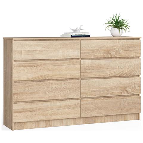 Cassettiera K160, 8 cassetti, 160x40x99 cm, Colore Sonoma Quercia - Foto 1
