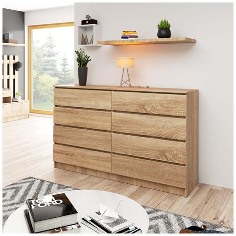 Cassettiera K160, 8 cassetti, 160x40x99 cm, Colore Sonoma Quercia - Foto 5