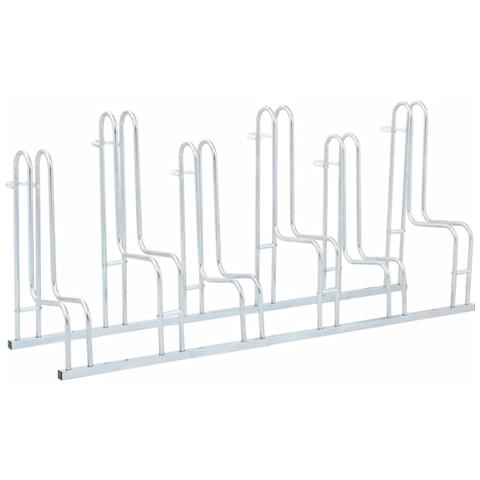 Supporto Per 6 Bici Da Pavimento Autoportante Acciaio Zincato - Foto 1