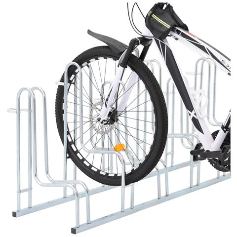 Supporto Per 6 Bici Da Pavimento Autoportante Acciaio Zincato - Foto 2