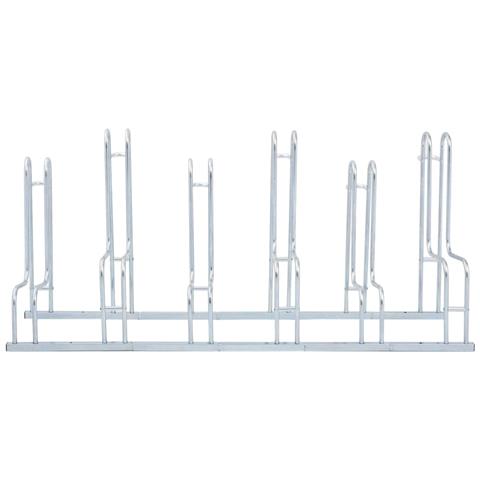 Supporto Per 6 Bici Da Pavimento Autoportante Acciaio Zincato - Foto 3