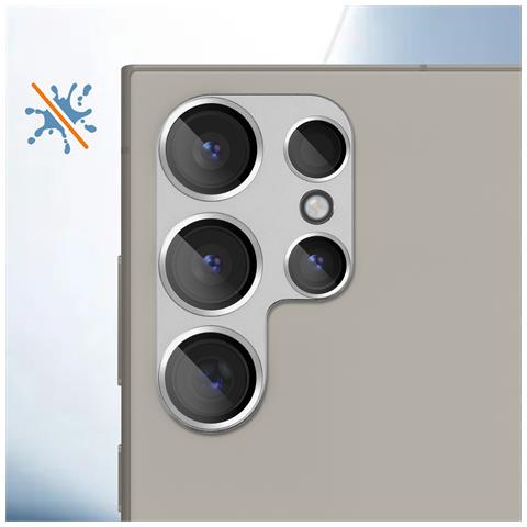 Proteggifotocamera In Vetro Temperato Per Samsung Galaxy S24 Ultra, Argento - Foto 5