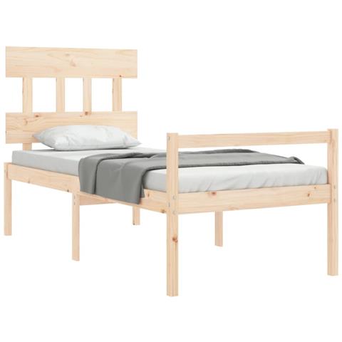 Letto Per Anziani Con Testiera 90x200 Cm In Legno Massello - Foto 2