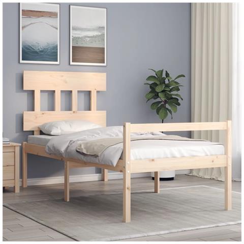 Letto Per Anziani Con Testiera 90x200 Cm In Legno Massello - Foto 8