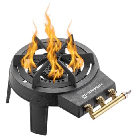 Fornellone A Gas In Ghisa Con Doppio Bruciatore 8,6 Kw E Supporto Smontabile Kemper - Foto 6