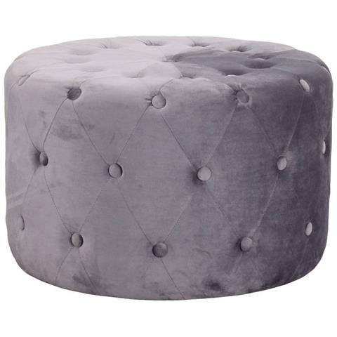Pouf Seduta Rotondo 67 Cm Rivestito In Velluto Morbido E Colorato Softy - Darkgray - Foto 1