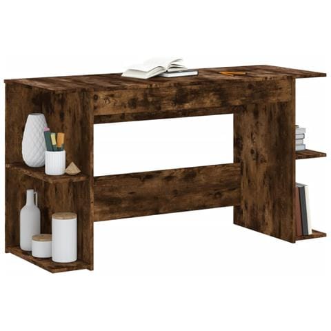 Scrivania Rovere Fumo 140x50x75 Cm In Legno Multistrato - Foto 3