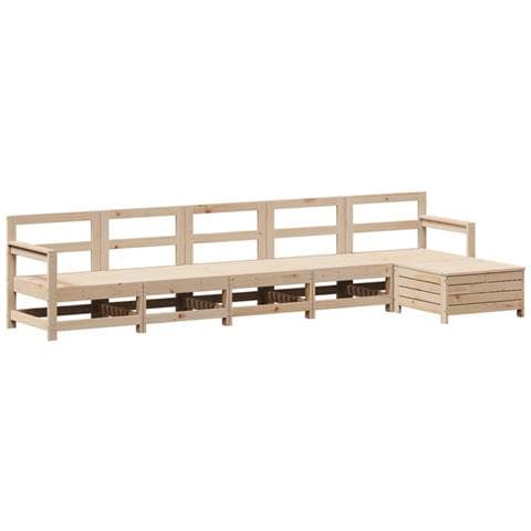 Set Divani Da Giardino 6 Pz In Legno Massello Di Pino - Foto 1