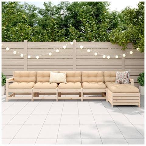 Set Divani Da Giardino 6 Pz In Legno Massello Di Pino - Foto 2