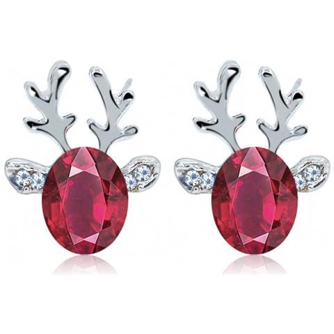 Orecchini In Argento Con Renna Per Natale - Argento / Gelso - Foto 1