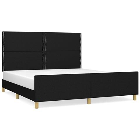 Giroletto Senza Materasso Nero 180x200 Cm In Tessuto - Foto 2