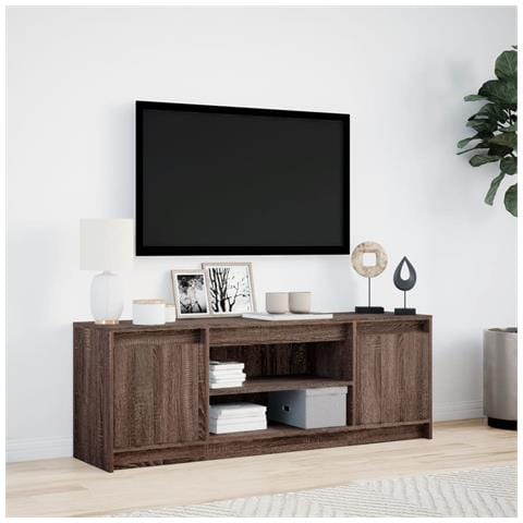 Mobile Porta TV con LED Rovere Marrone 139,5x34x50cm Truciolato - Foto 10