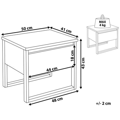 Comodino 1 Cassetto Giulia Legno Di Pino Marrone Scuro - Foto 7
