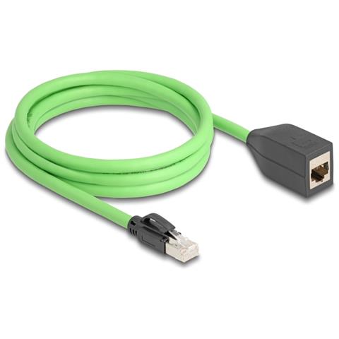 Cavo di prolunga di rete da RJ45 Cat. 6A maschio per femmina SF /UTP adatto per catene portacavi PUR (TPU) 2 m verde - Foto 2